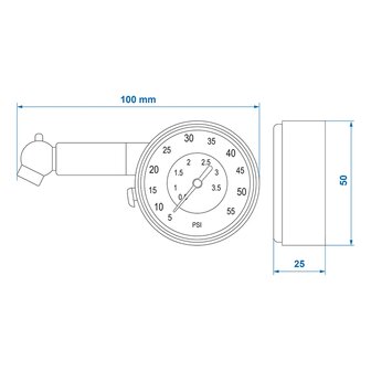 Bandenspanningsmeter 3,8 Bar
