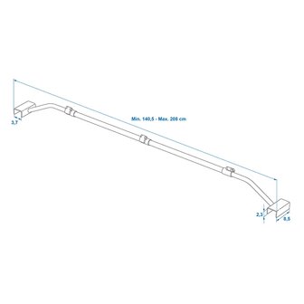 Afdekzeilbeugel metaal uitschuifbaar 152-220 cm voor aanhangerzeil