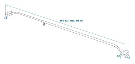 Afdekzeilbeugel aluminium uitschuifbaar 132-204cm voor aanhangerzeil