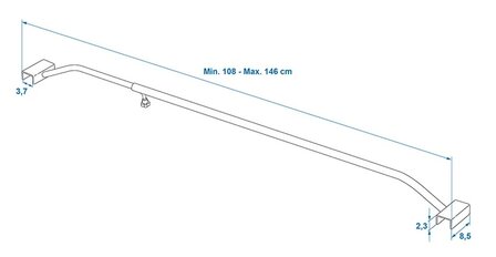 Afdekzeilbeugel aluminium uitschuifbaar 108-146cm voor aanhangerzeil