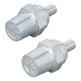 Accupolen set (+) en (-) zink schroefbaar M8