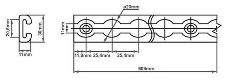 Stud fitting dubbel met bout 3/8&quot;