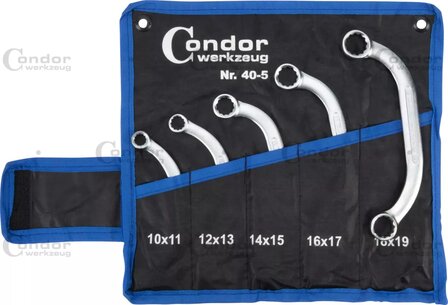 Obstructie ringsleutelset (halve maan) 5-delig 10&ndash;19 mm