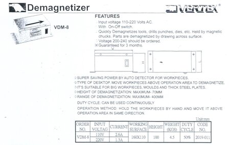 Demagnetiseerapparaat 1,3A