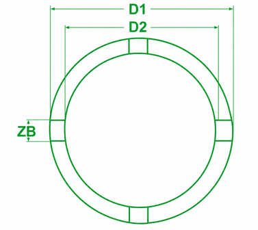 Groove Nut Socket met externe Tooth, KM1