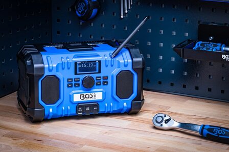 Accu DAB-radio hybride 18 V en 230 V zonder accu