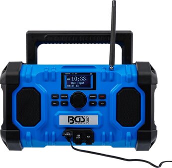Accu DAB-radio hybride 18 V en 230 V zonder accu
