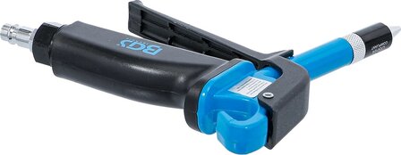 Perslucht blaaspistool met geluiddempend mondstuk