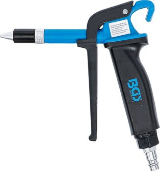 Perslucht blaaspistool met geluiddempend mondstuk