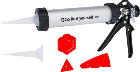 Kitspuit aluminium met voegstrijker set 5-dlg