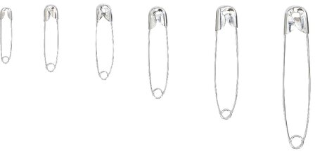 Assortiment veiligheidsspelden 22 - 55 mm 6 maten 250-dlg
