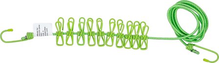 Wasklijn flexibel 1,9 - 2,4 m met 10 clips