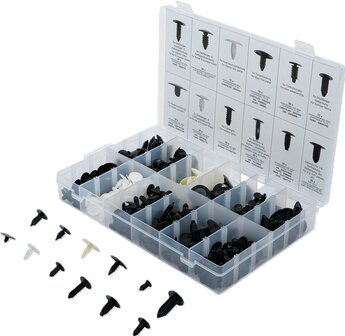 340-piece Fir Tree Clip Assortment for GM, VW, Chrysler, BMW, Nissan &amp; Ford