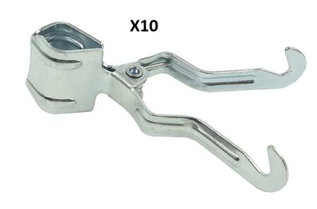 Klemkleerhaak voor tentstok x10 stuks