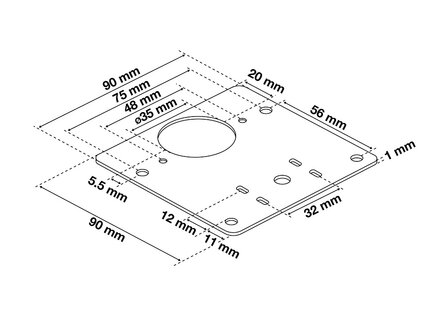 Set scharnierreparatieplaten roestvrij staal 4-dlg