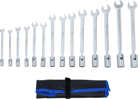 Steekringsleutelset met flexibele ringzijde 8 - 22 mm 14-dlg