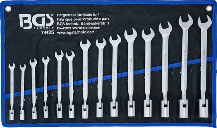 Steekringsleutelset met flexibele ringzijde 8 - 22 mm 14-dlg