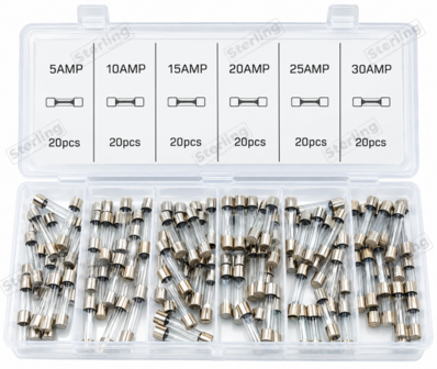 Sterling Assortiment Snelsluitingen Glaszekering 5 Amp- 30 Amp 120 Stuks
