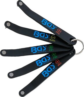 Speciale bitschroevendraaier extra plat Sleufkop SL kruiskop PH en PZ T-profiel (voor Torx) 5-dlg