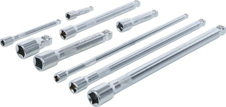 Bgs Technic Kantelverlengstukset 6,3 mm (1/4), 10 mm (3/8), 12,5 mm (1/2) 9-dlg