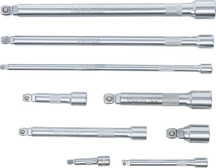Bgs Technic Kantelverlengstukset 6,3 mm (1/4), 10 mm (3/8), 12,5 mm (1/2) 9-dlg