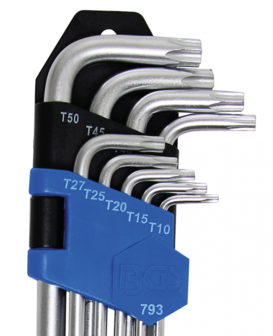 Bgs Technic Stiftsleutelset extra lang T-profiel (voor Torx) T10 - T50 9-delig