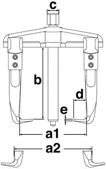 Universele poulietrekker 2-armig 158mm