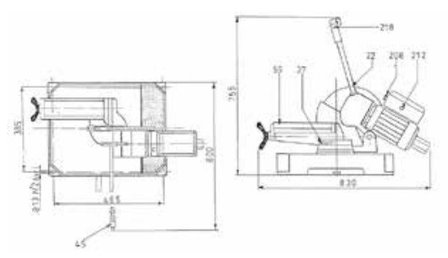 Afkortzaag - diameter 250 / 275 MKS250N, 83kg