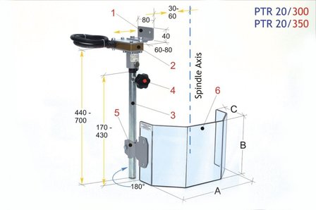 Beschermkap voor grote boormachines PTR 20/350 LINKS, 4,20kg