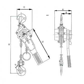 Kettingtakel 1,5 ton -1,5m