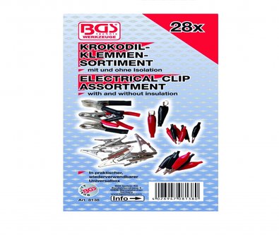 Bgs Technic Assortiment krokodilklemmen, 28 delig