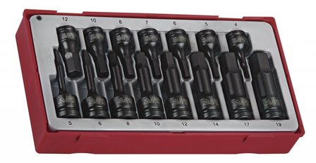 Slagdoppenset 1/2 &amp; 3/8 tx-tc-tray 15dlg