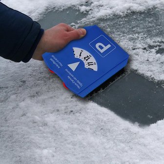 Parkeerschijf NL/D/F/GB met ijskrabber winkelwagenmuntjes