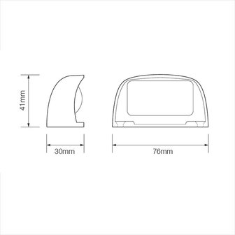 Kentekenverlichting 12/24V 76x41mm LED chroom