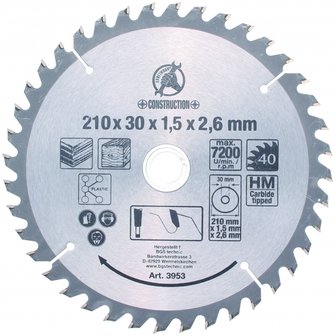 Bgs Technic Hardmetalen cirkelzaag Blade, dia 210 mm