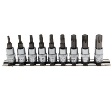 Bgs Technic Bitdoppen 1/4, 9 delig, Torx T10 - T50