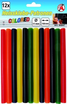 12-delige gekleurde lijmstiften 11 mm