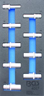 Bgs Technic Gereedschapsbakje 1/3: doppen, zeskant (1/2) 10-24mm 9 delig