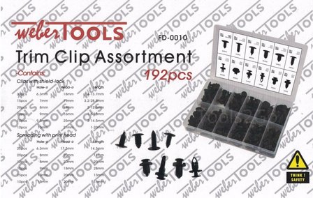 Bekleding clips assortiment 192 delig