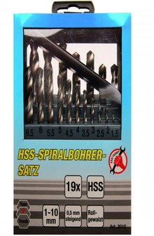 19-delige Spiraalboor Set HSS 1-10 mm