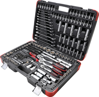 Dopsleutelset 6,3 mm (1/4) / 10 mm (3/8) / 12,5 mm (1/2) 216-dlg