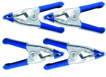 4-delige mini metal clamp set, 50 mm