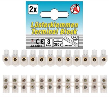 Luster Terminals 2,5mm&sup2;, 2 stuks van 12 block