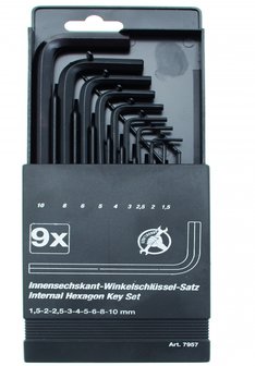 9-delige inbus sleutel Set, 1,5-10 mm