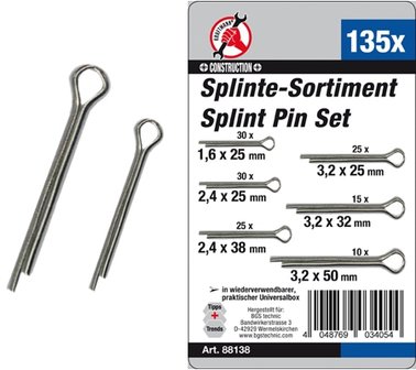 Splitpen assortiment &Oslash; 1,6 - 3,2 mm 135-dlg