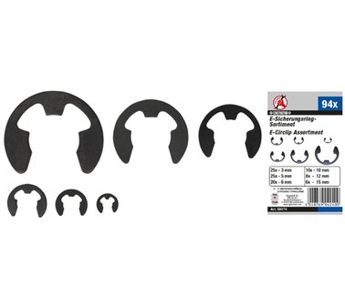 Bgs Technic Metrisch e-clip assortiment 3-15 mm 94 stuks