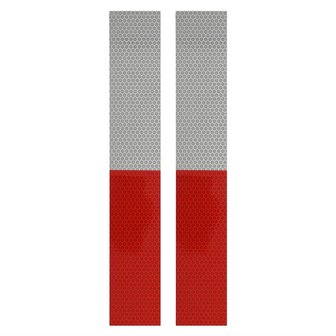 Reflecterend tape 5x30cm rood/wit set van 2 stuks