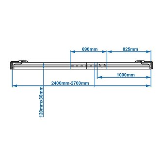 Cargoplank aluminium 2400-2700mm