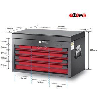 Glory red &amp; black 6-drawer top chestt (glossy paint)