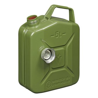 Jerrycan 5L metaal groen met magnetische schroefdop UN- &amp; T&uuml;V/GS-gekeurd